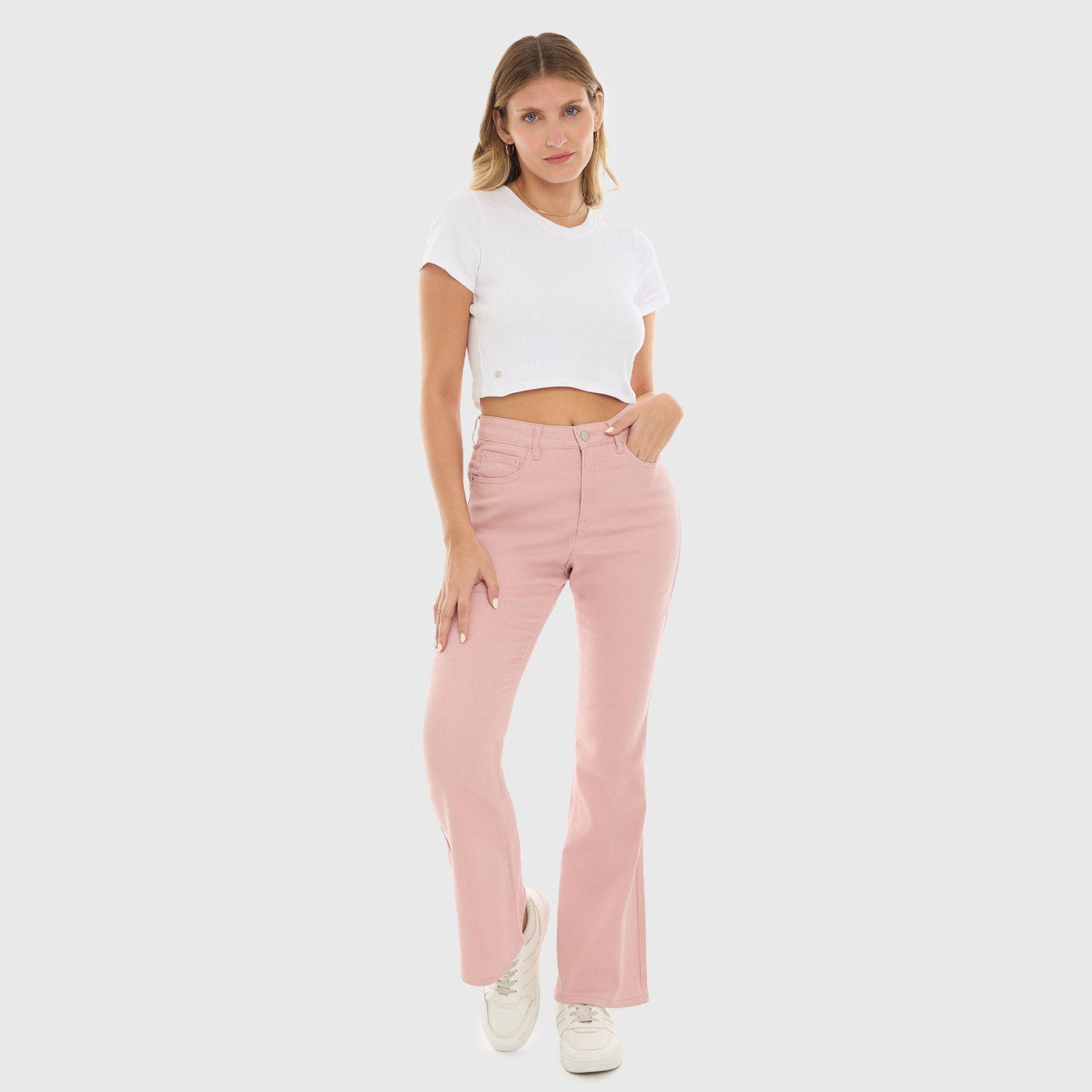 Jeans Mujer Flare Color Marsala Fashion's Park-3