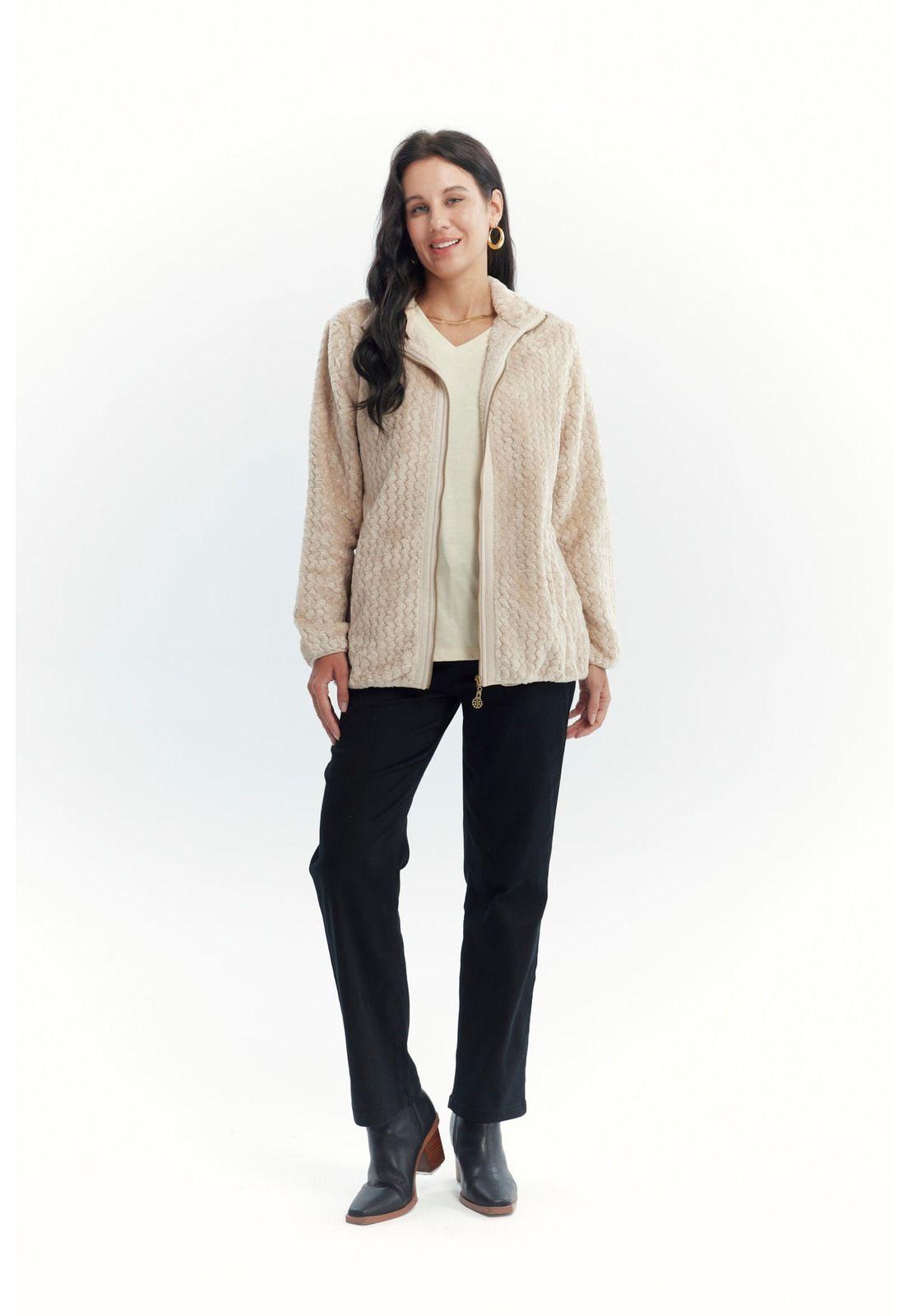 Polar Mujer Textura Beige Oscuro-3