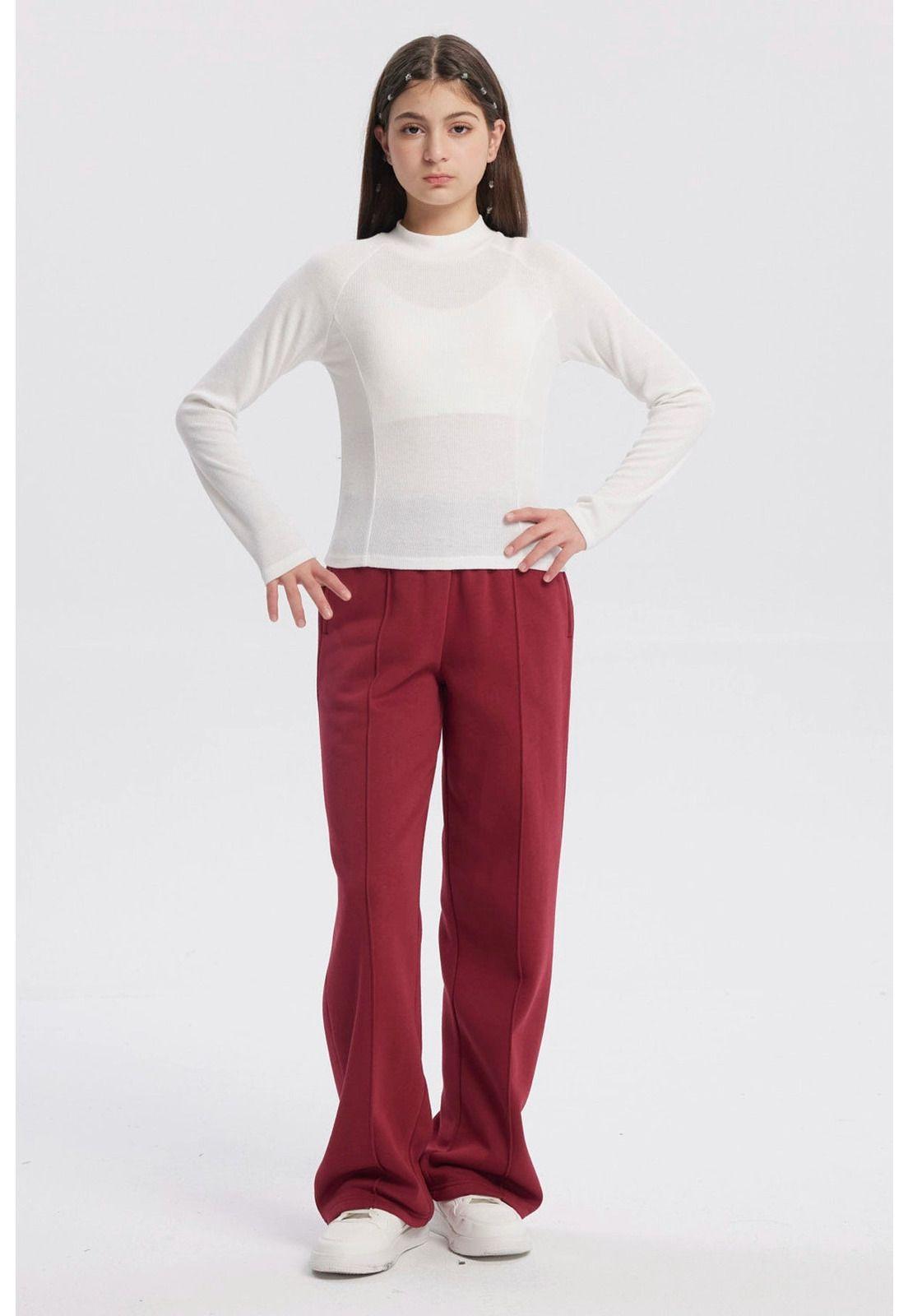 Polera Niña Cuello Alto Parcial Crudo-3