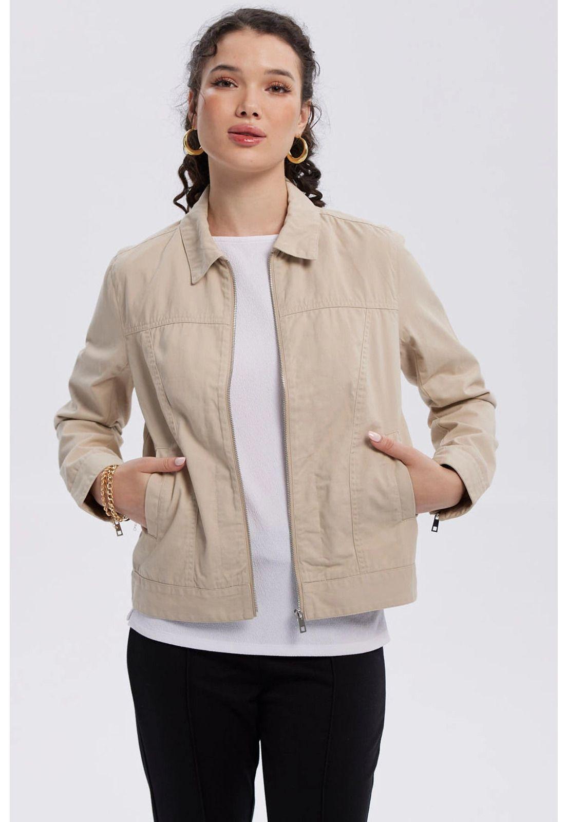 Chaqueta Mujer Gabardina Beige-0