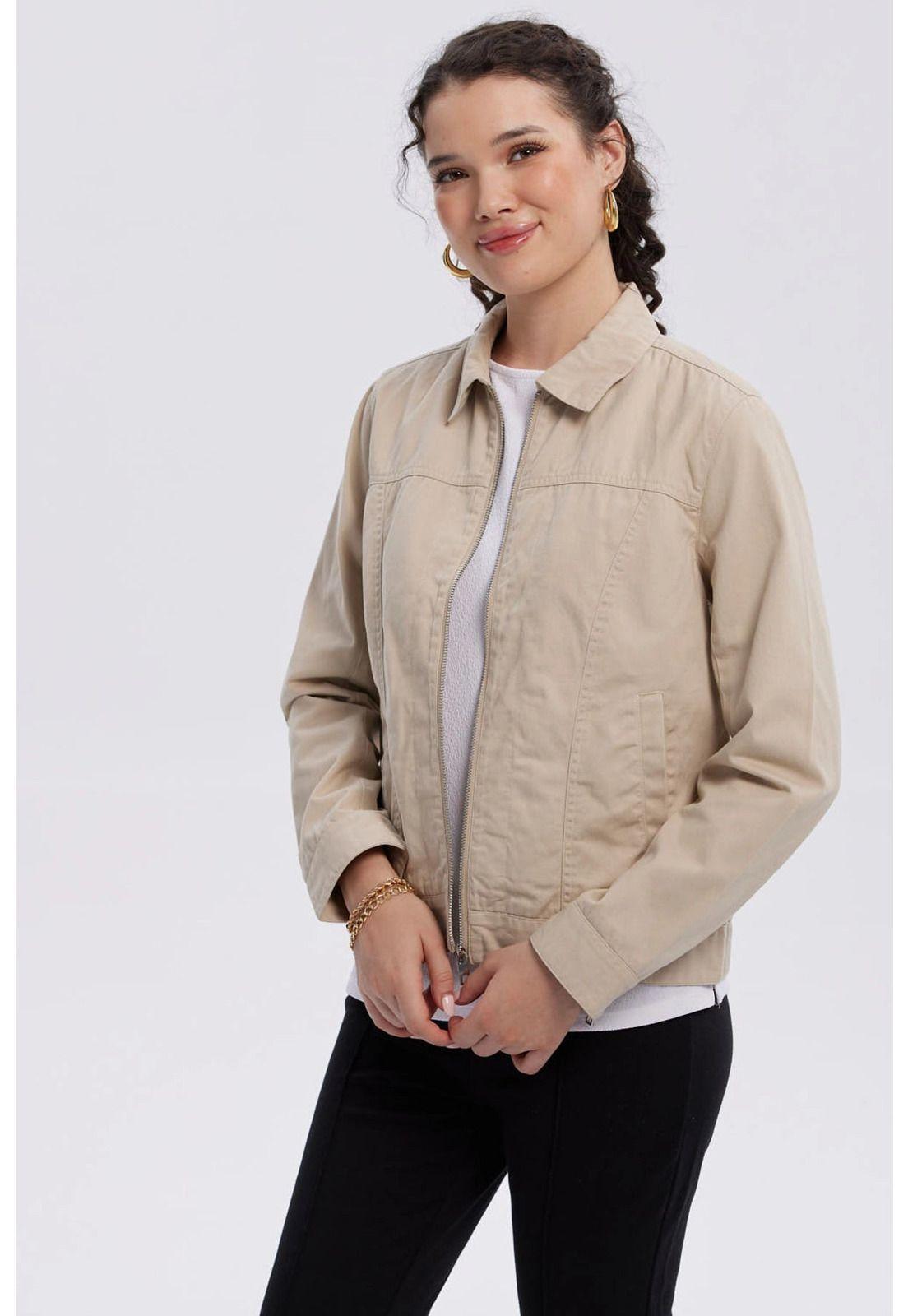 Chaqueta Mujer Gabardina Beige-1