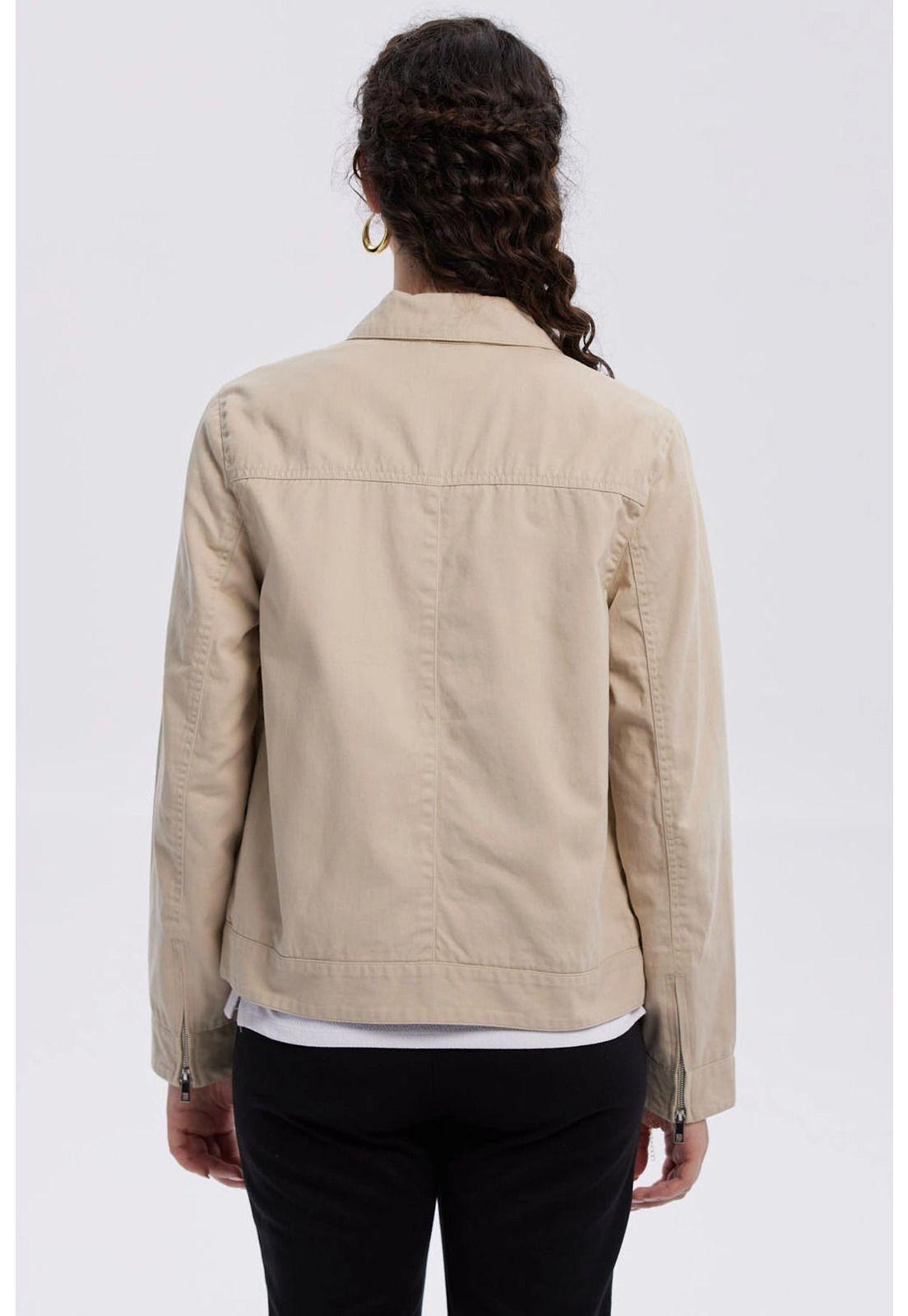 Chaqueta Mujer Gabardina Beige-2