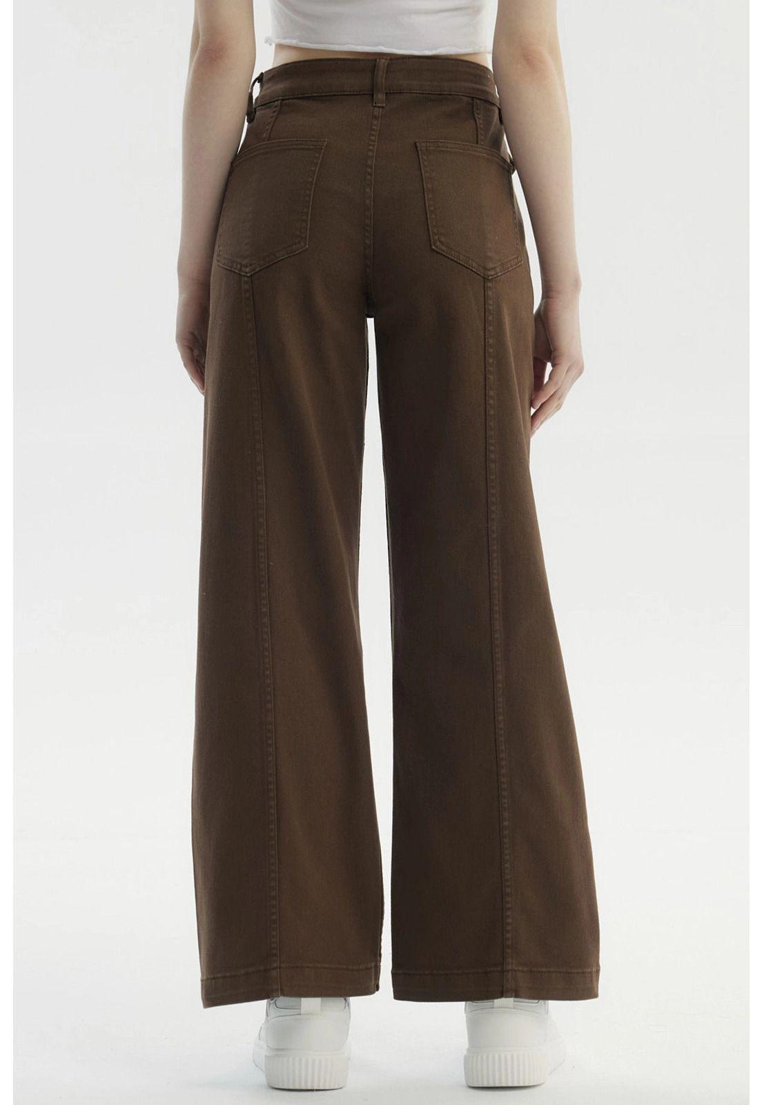 Jeans Mujer Baggy Moda Café-2