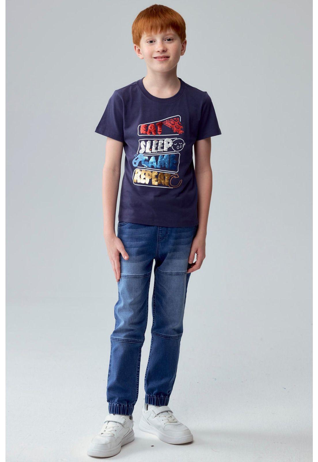 Polera Niño Print Azul - ll-3