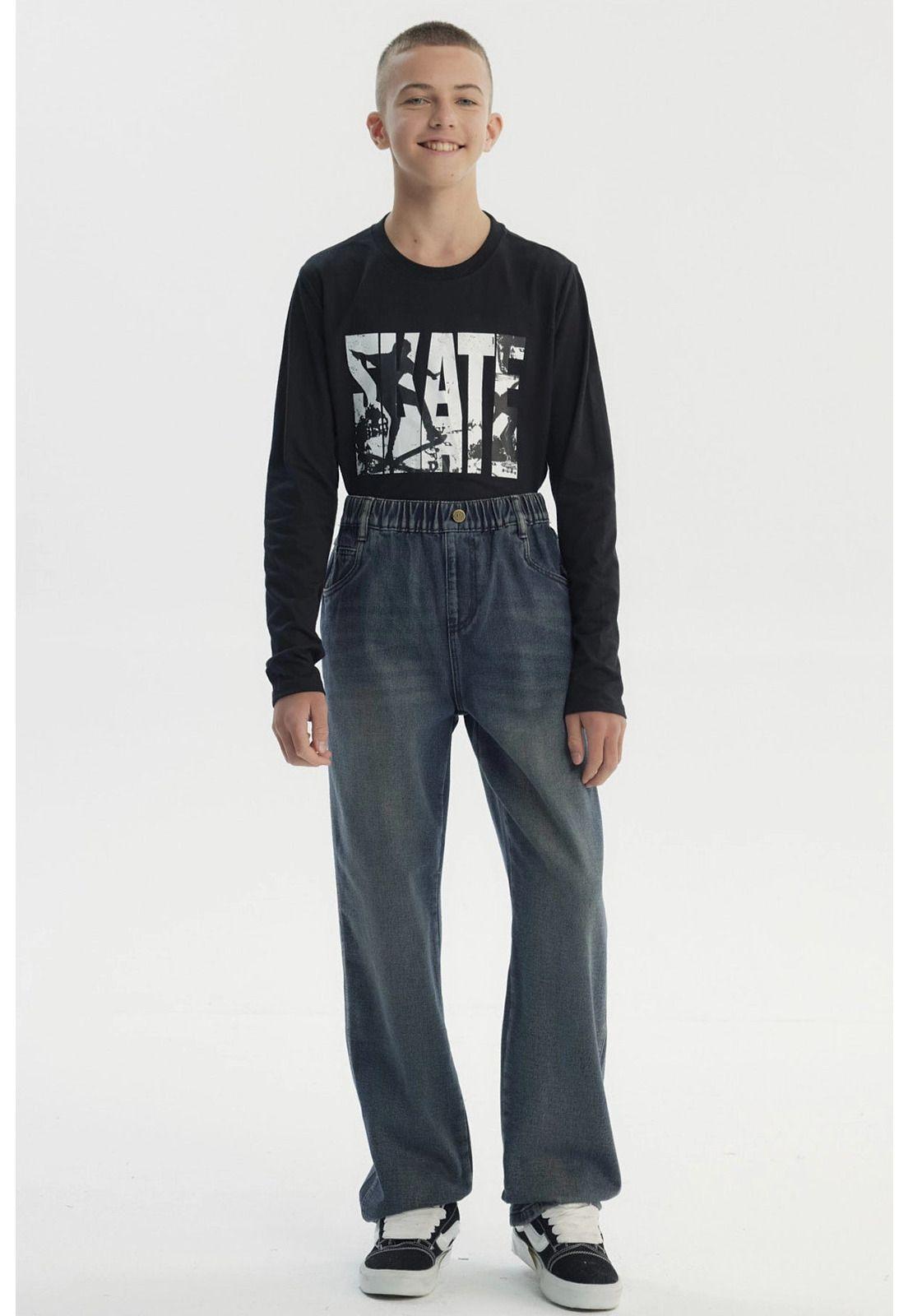 Jeans Niño Baggy Azul Oscuro-3