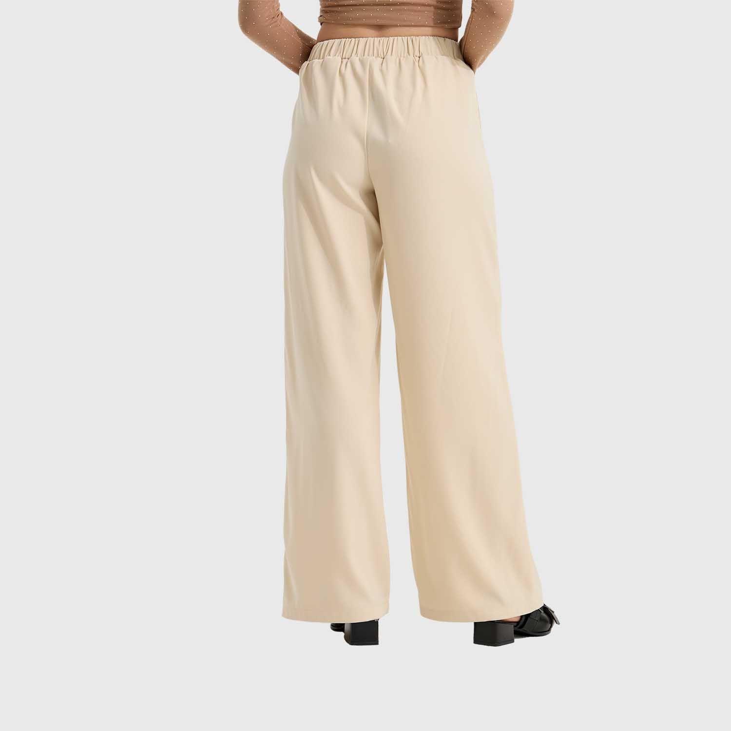 Pantalón Mujer Sastre Cinturón Beige Claro Fashion's Park-2