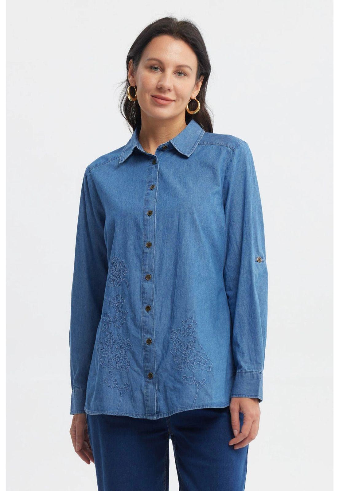 Blusa Mujer Mezclilla Azul-0