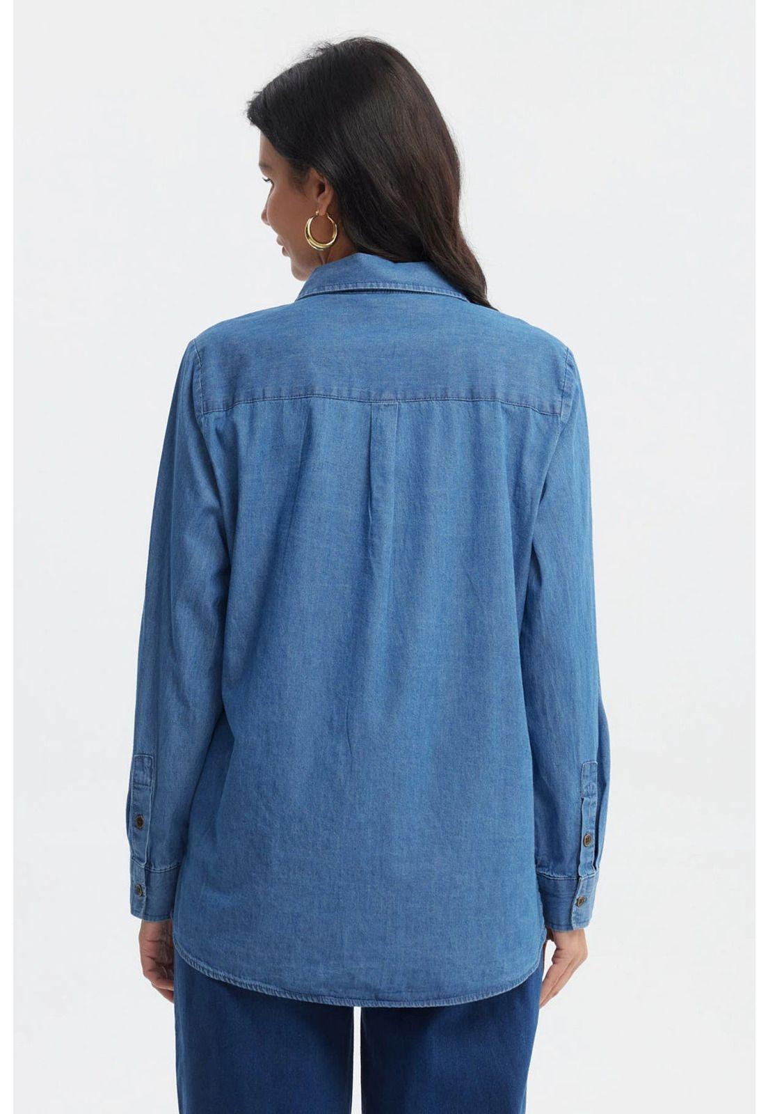 Blusa Mujer Mezclilla Azul-2