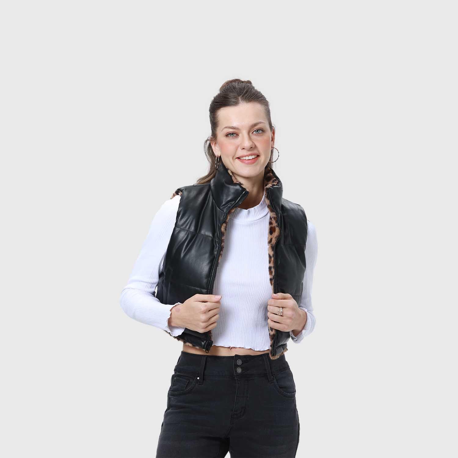 Parka Mujer Piel Reversible Cafe Fashion's Park-1