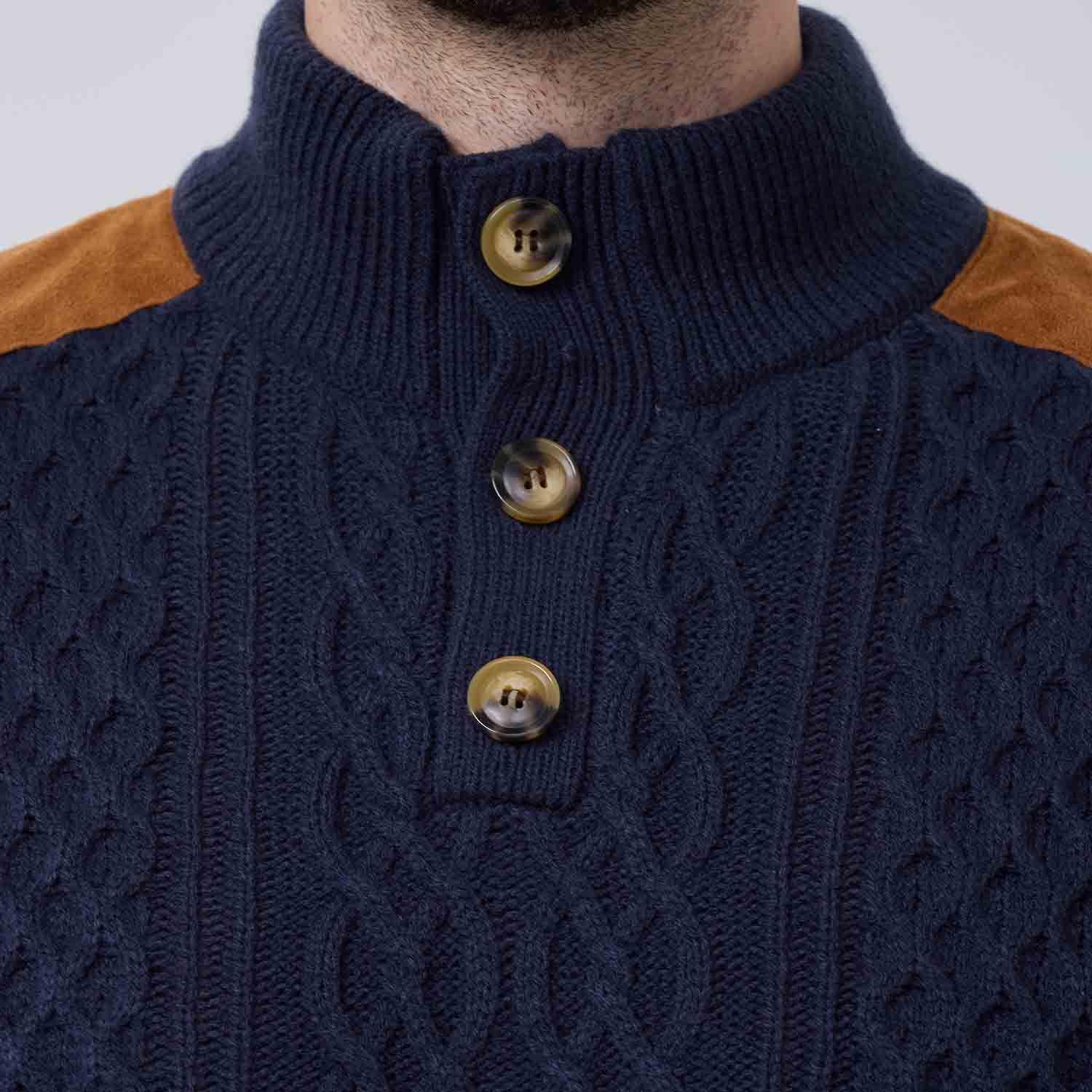 Sweater Hombre 3 Botones Azul Marino-3