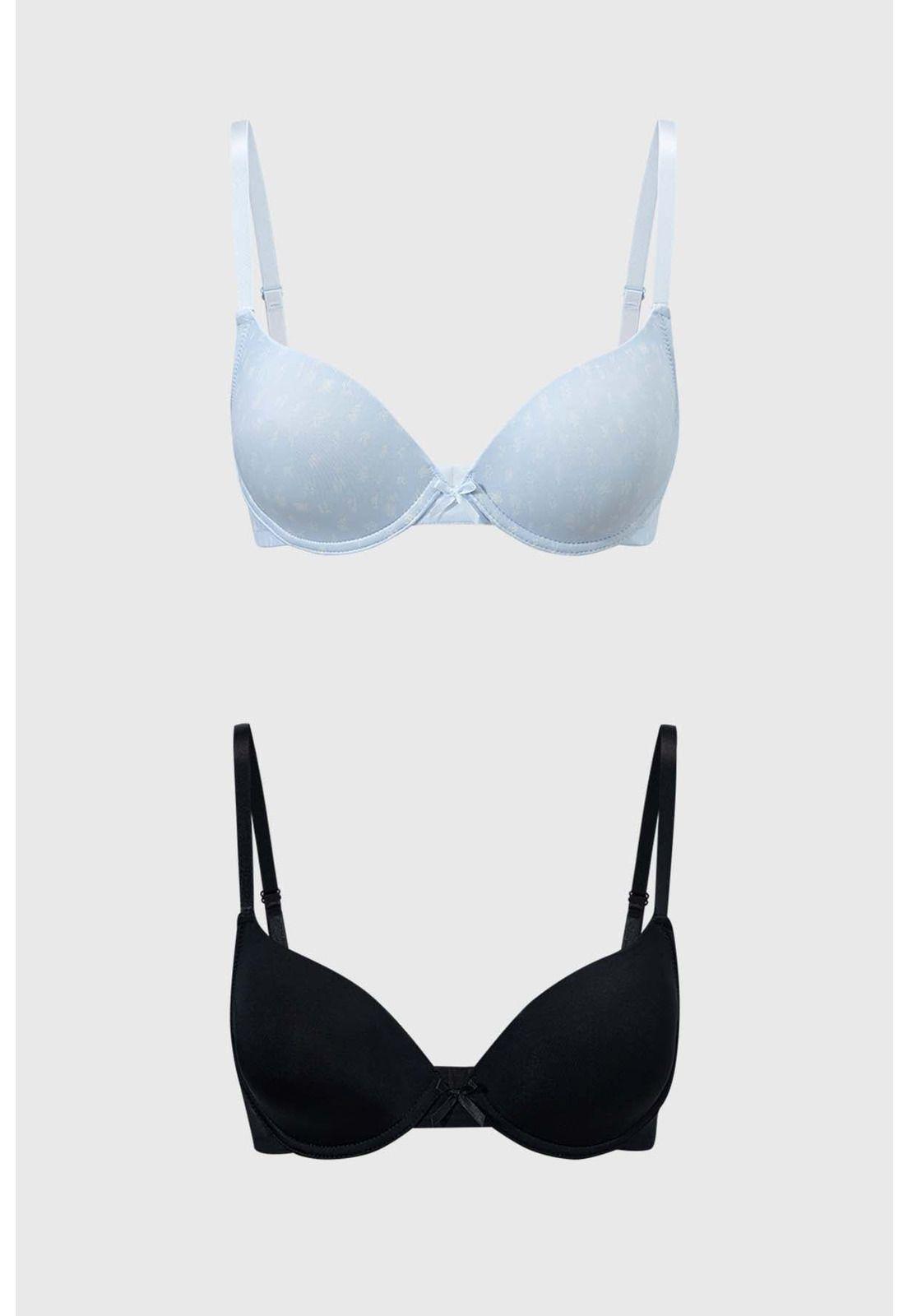 Sostén Mujer Bipack Copa Soft Liso Azul Claro-0