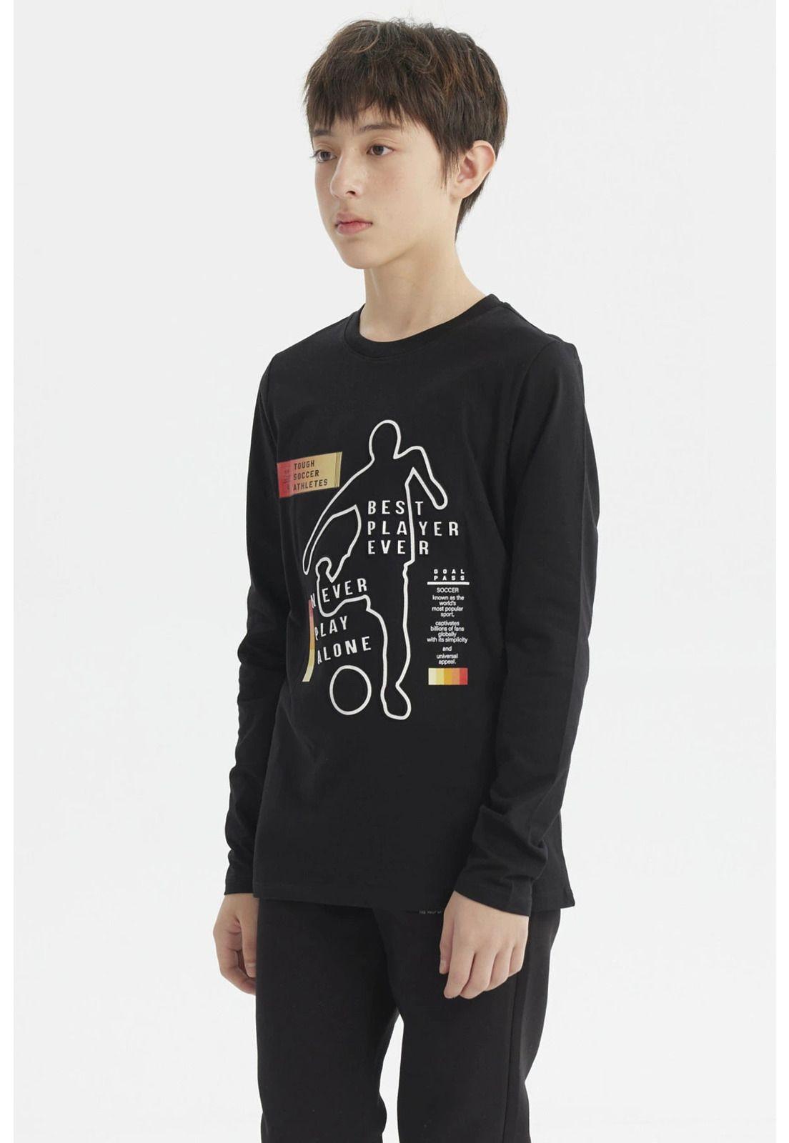 Polera Niño Print 3D Negro-1