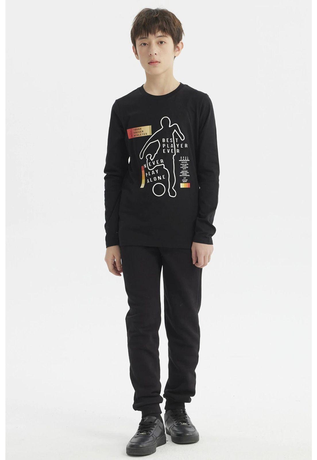 Polera Niño Print 3D Negro-3