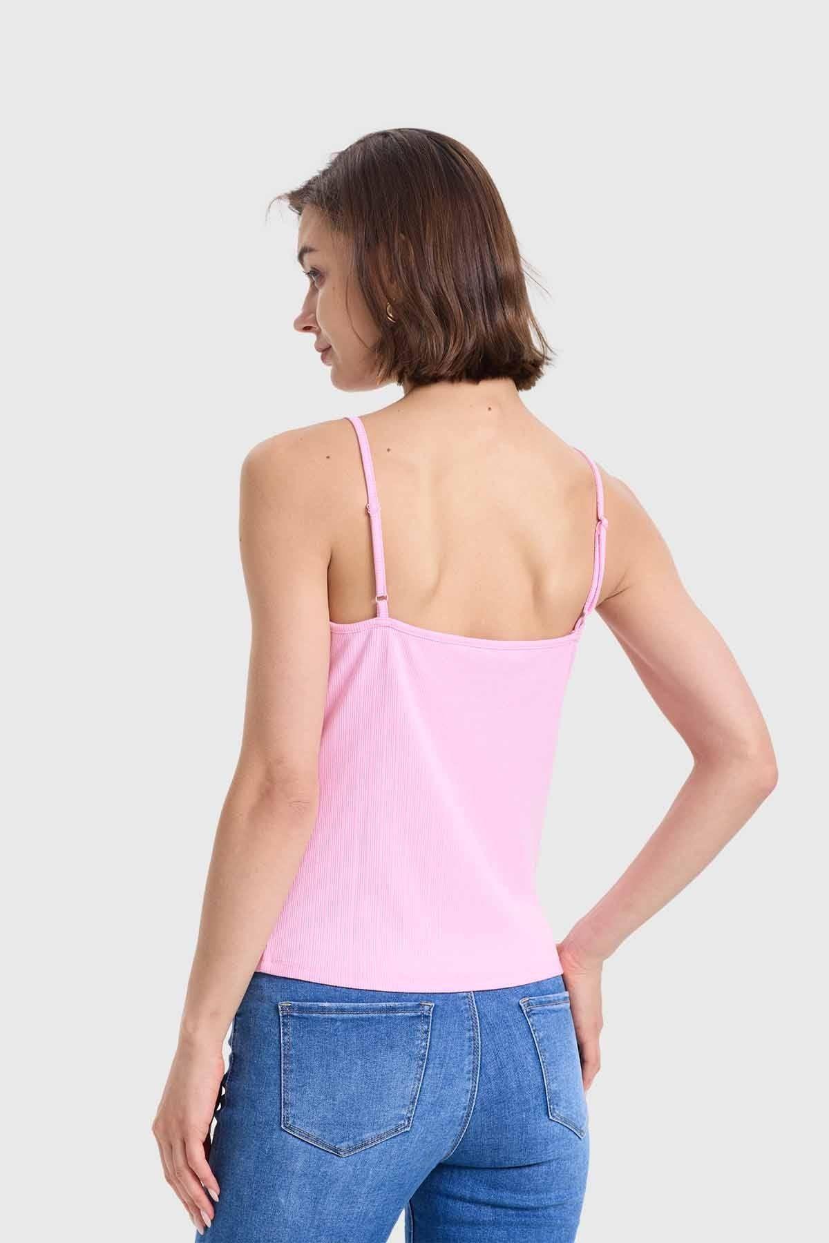 Polera Mujer Pábilo Rib Botones Rosado-2