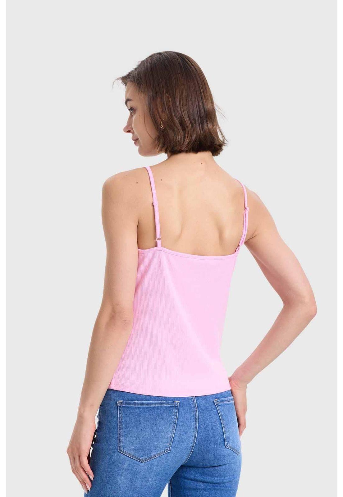 Polera Mujer Pábilo Rib Botones Rosado-2