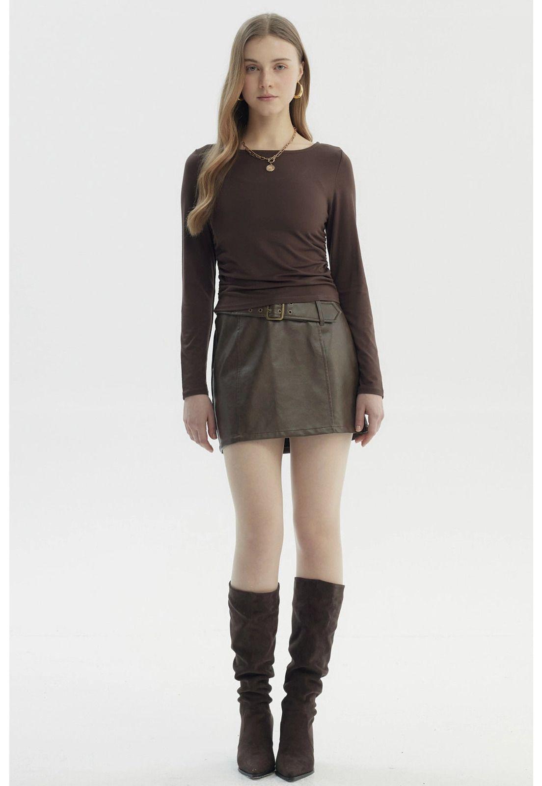 Polera Mujer Slim Chocolate-3