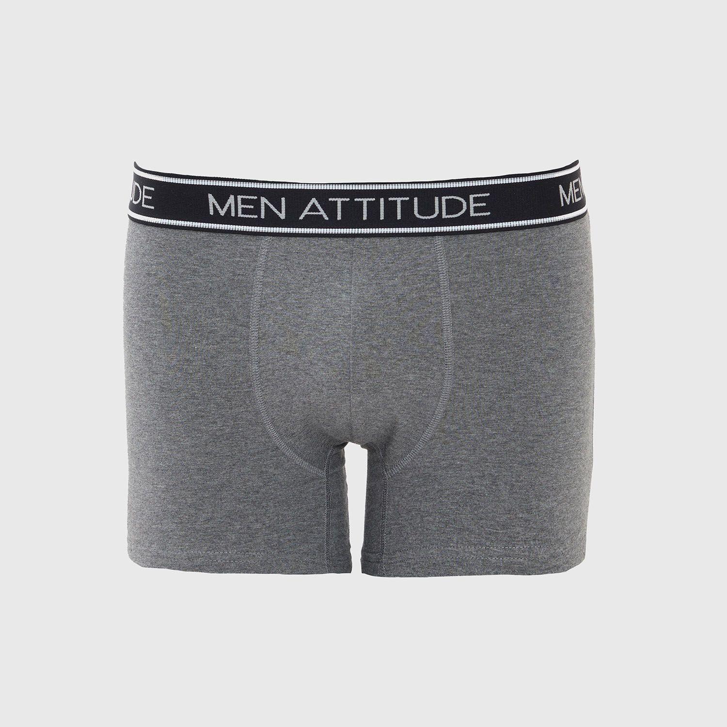 Boxer Hombre Bipack Lisos Gris-2