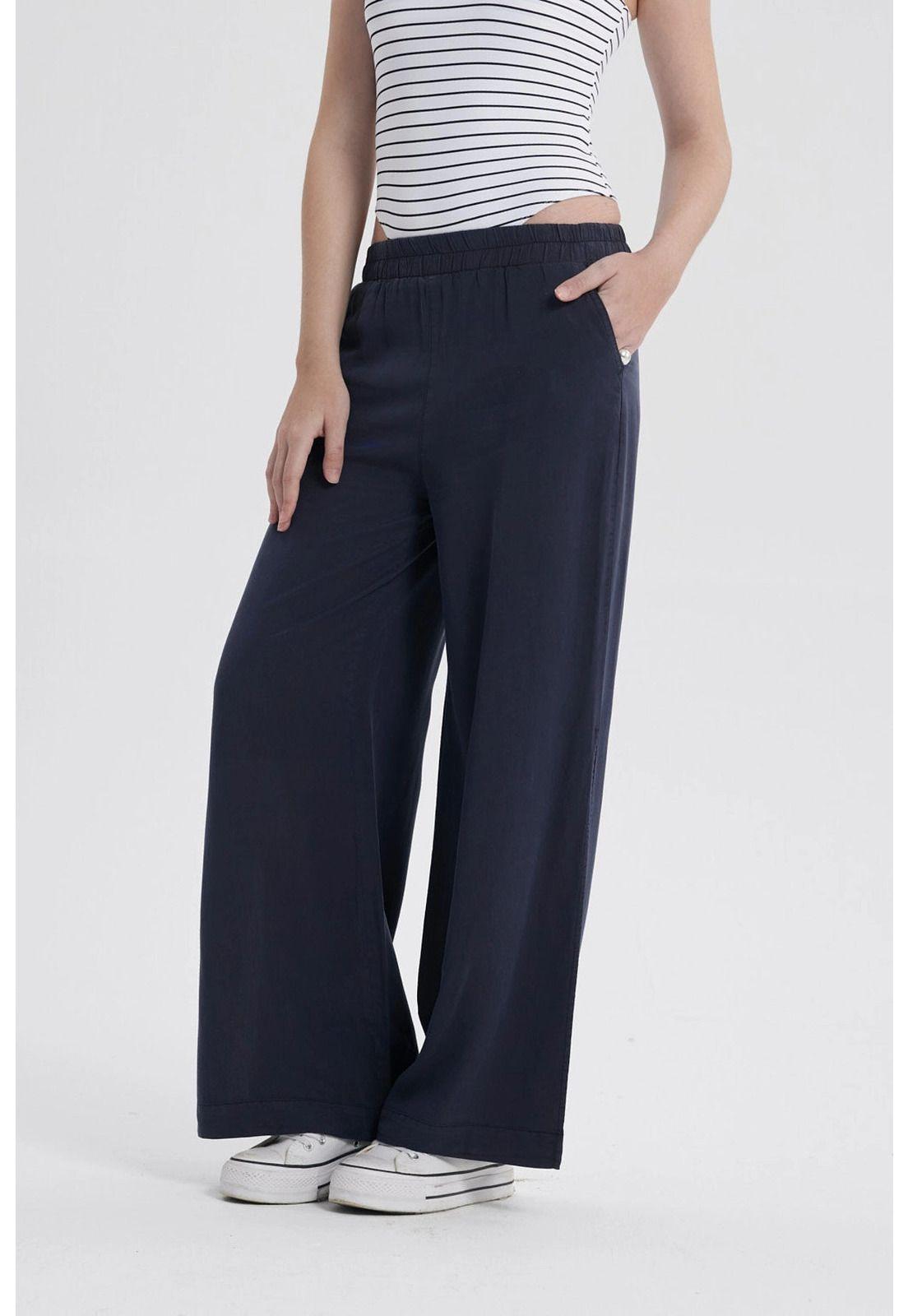 Jeans Mujer Palazzo Azul Oscuro-1