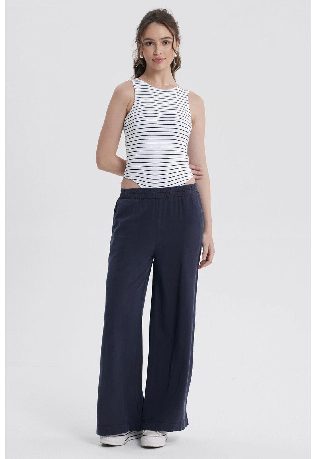 Jeans Mujer Palazzo Azul Oscuro-3