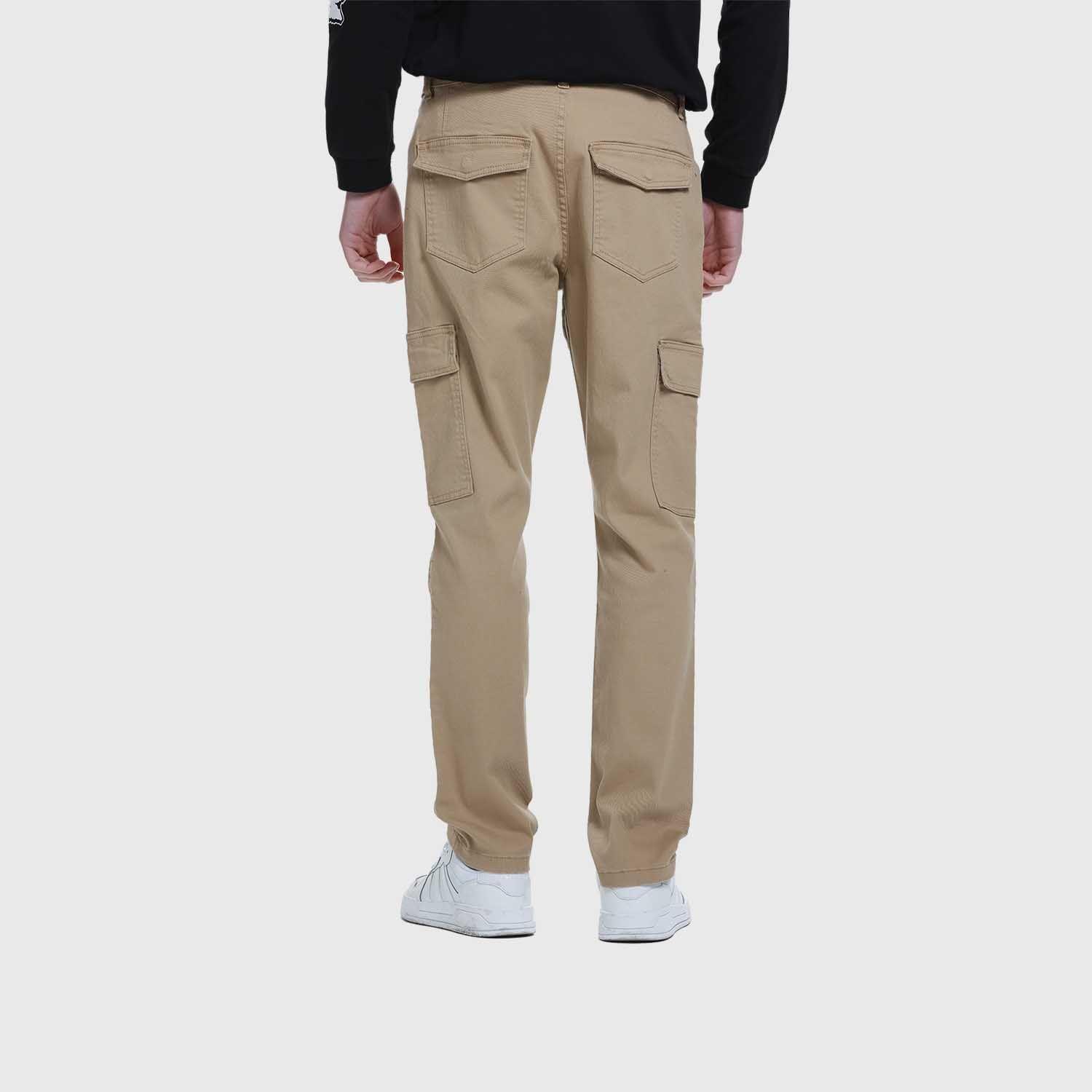 Jeans Hombre Slim Cargo Color Camel Claro-2