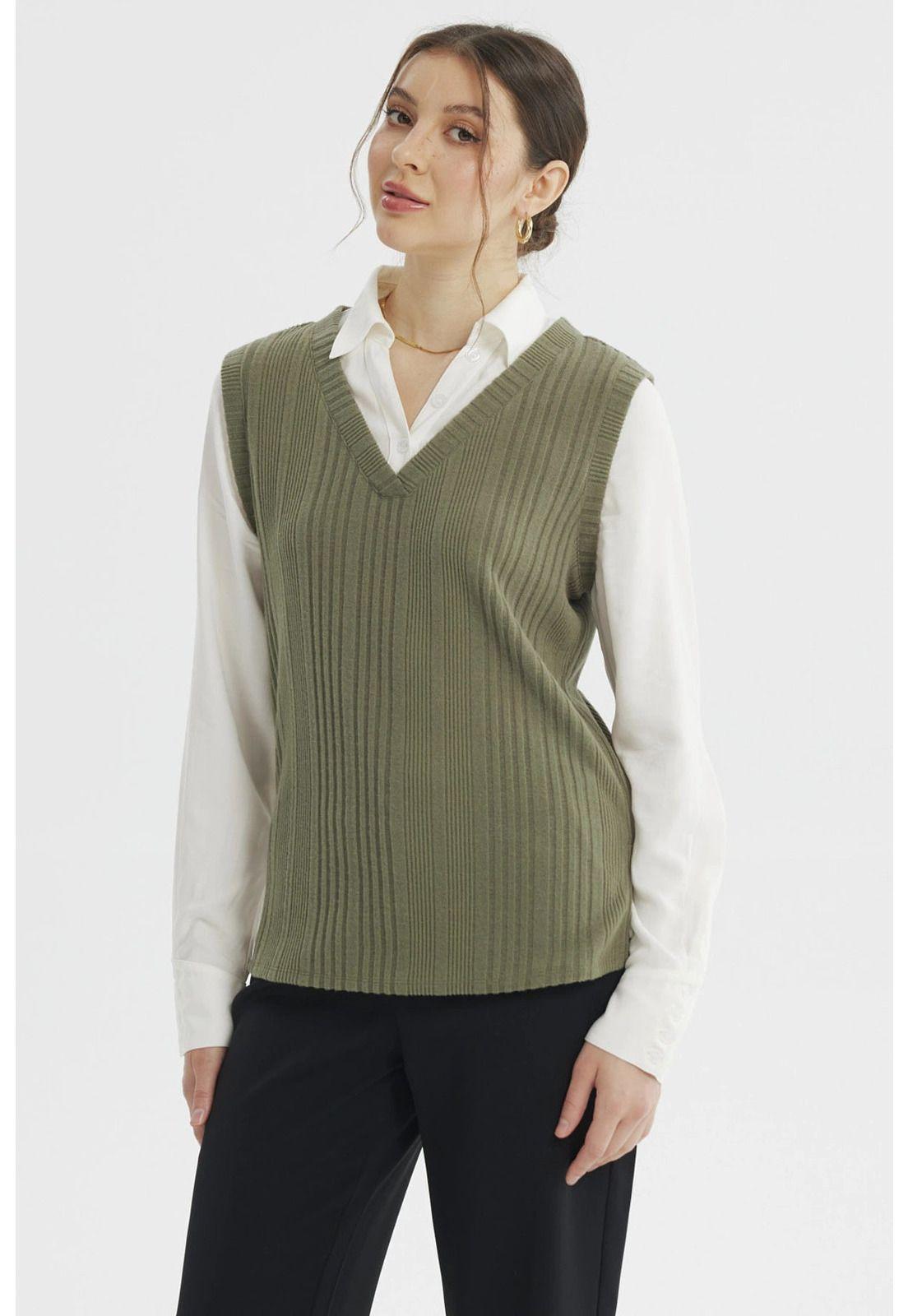 Sweater Mujer Vuelo Verde Olivo-1