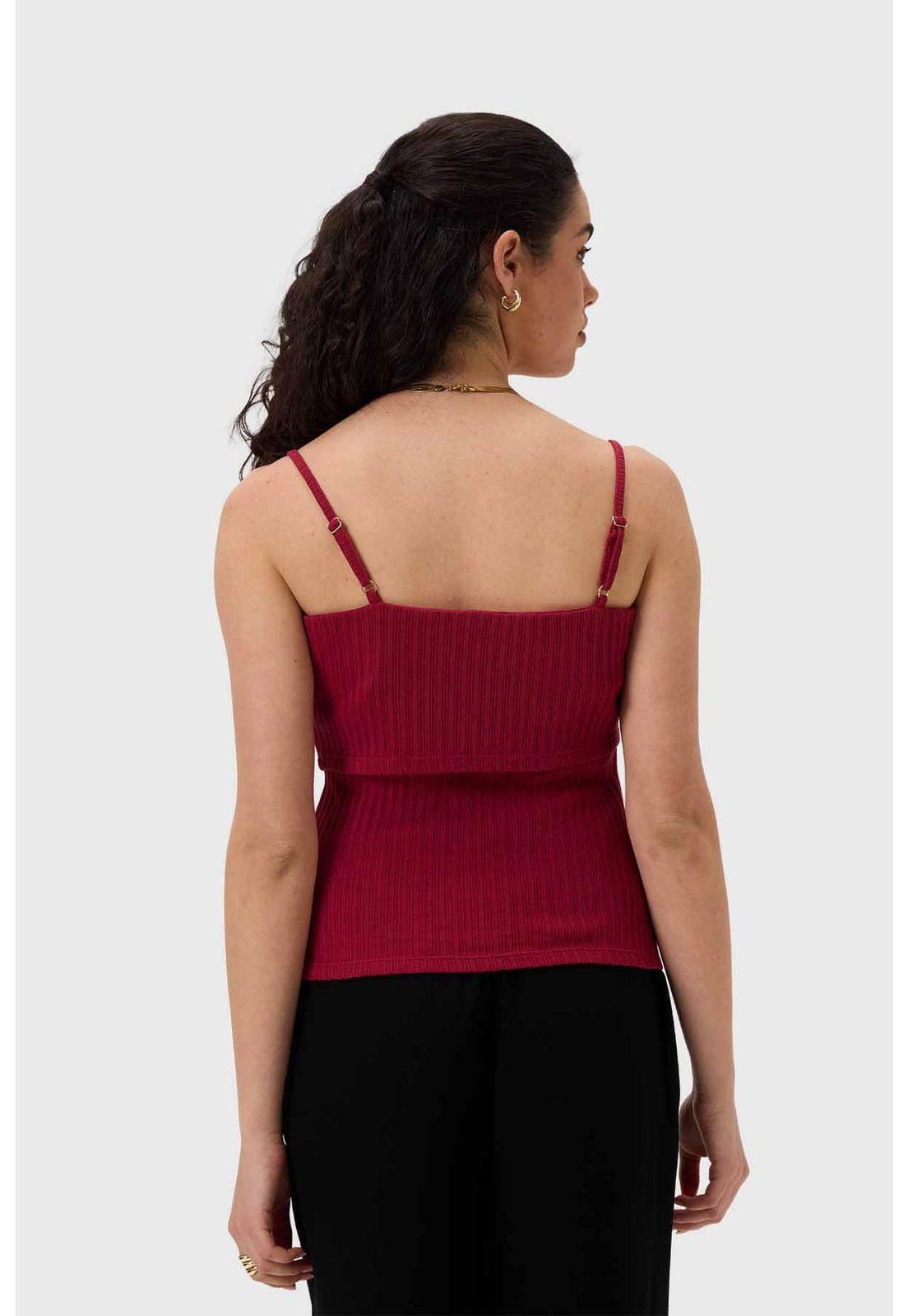 Polera Mujer Pabilo Rib Burdeo-2