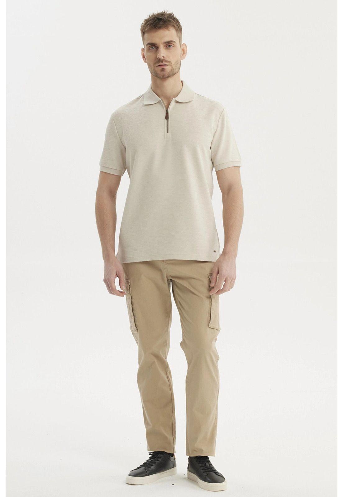 Polera Hombre Textura Vertical Gris Claro-3