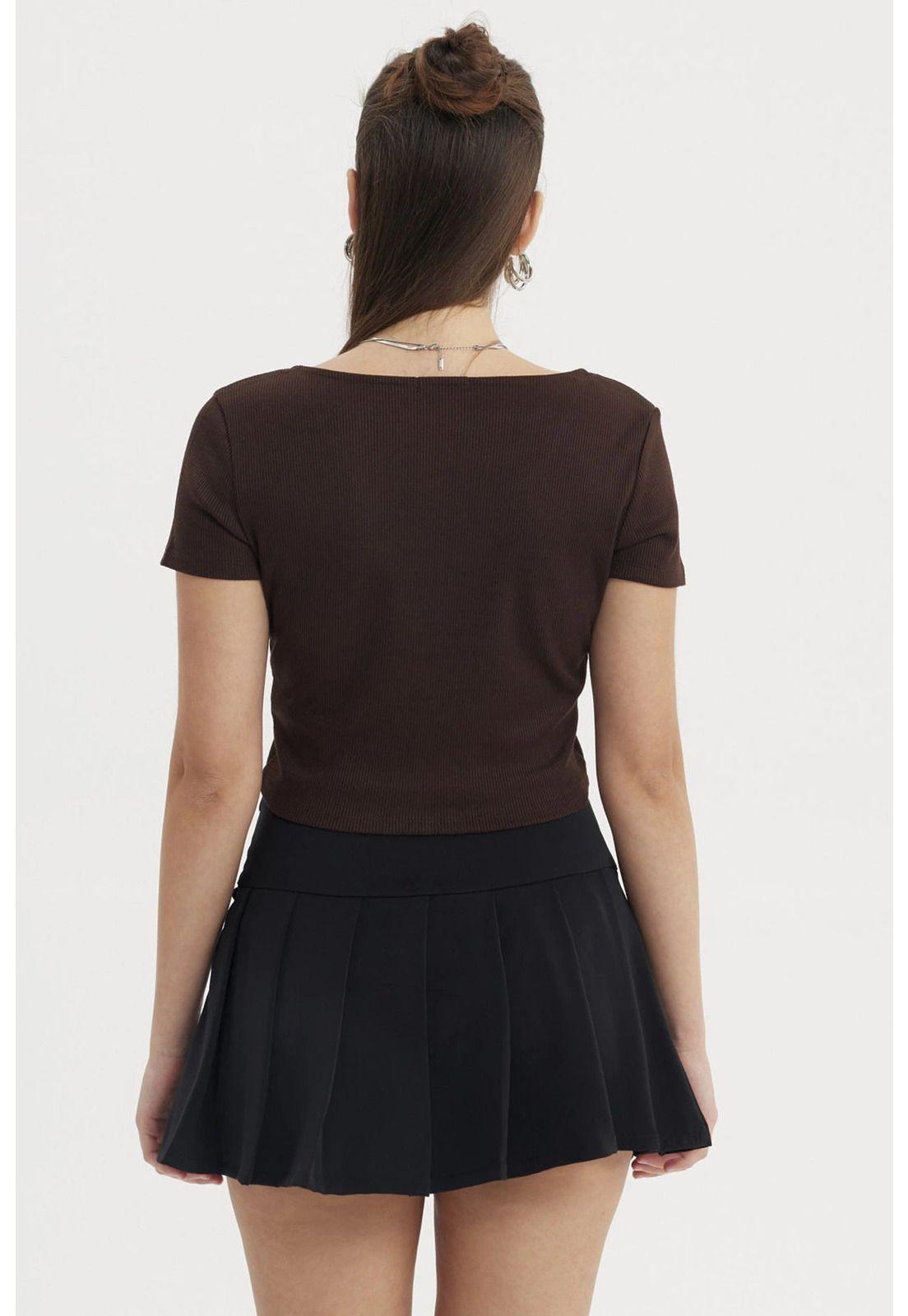 Polera Mujer Rib Abotonada Café Oscuro-2