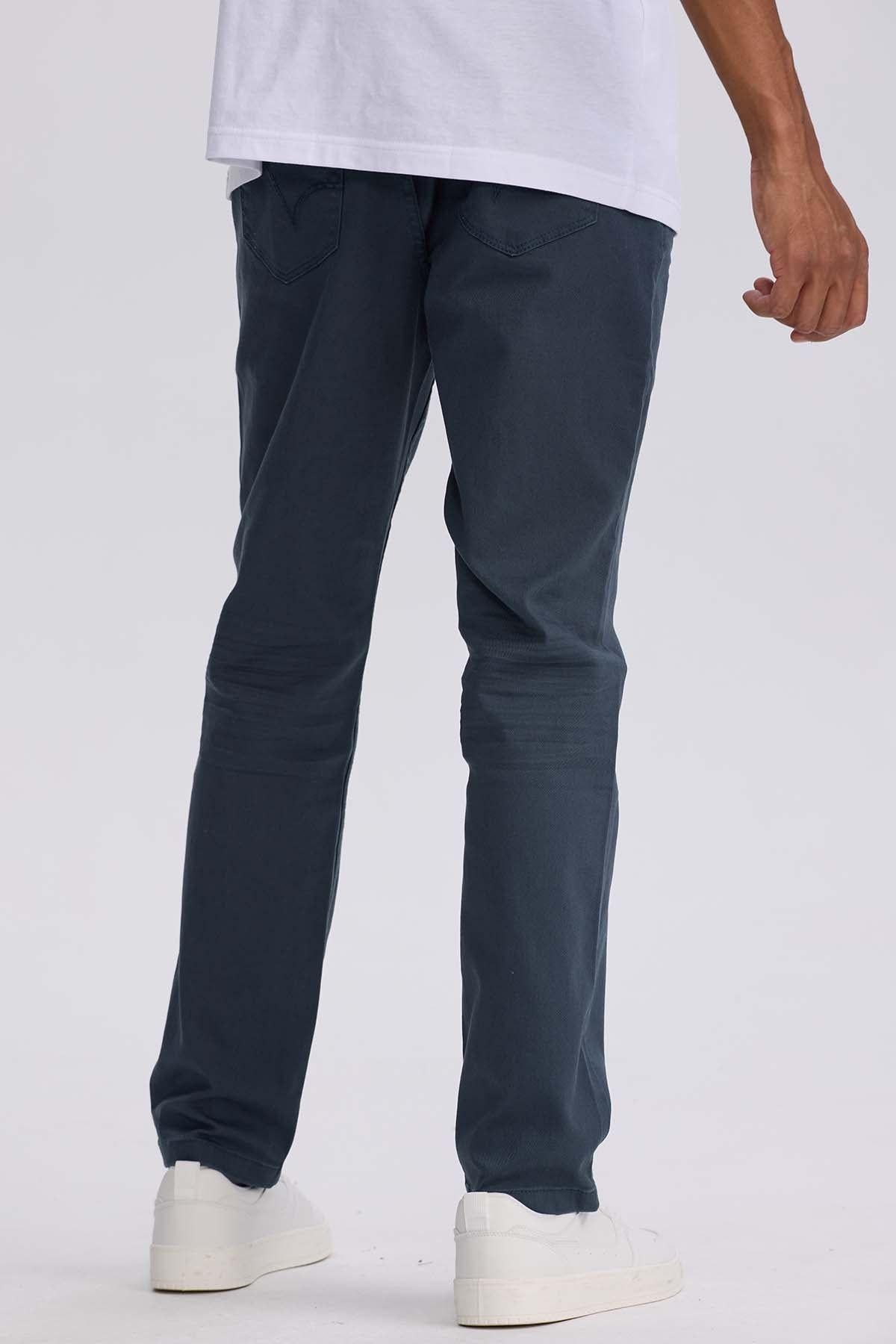 Jeans Hombre Slim Color Petroleo-2