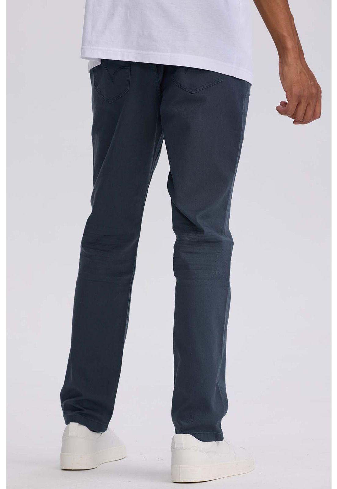 Jeans Hombre Slim Color Petróleo-2