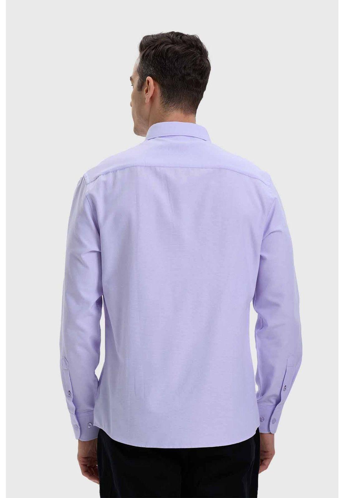 Camisa Hombre Oxford Lila-2