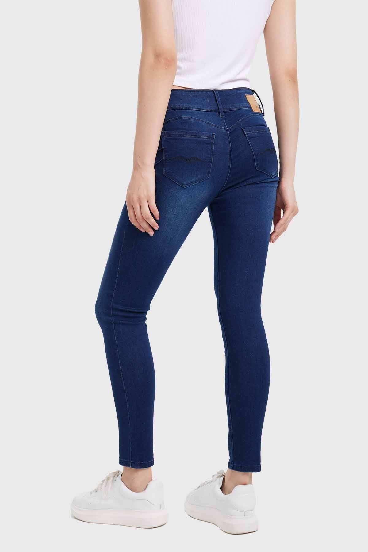Jeans Mujer Skinny Kim Lavado Azul-2
