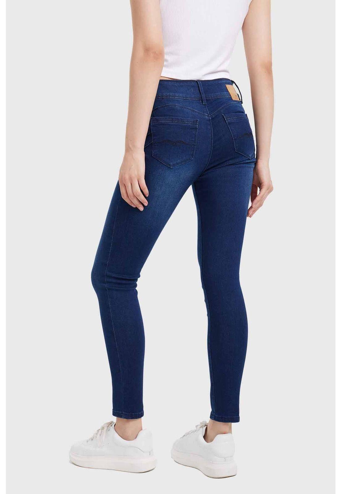 Jeans Mujer Skinny Kim Lavado Azul - ll-2