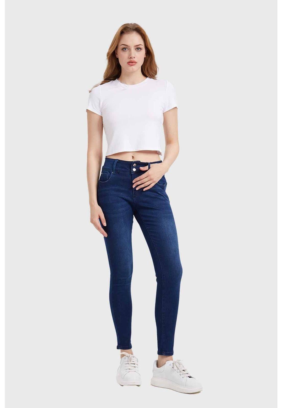 Jeans Mujer Skinny Kim Lavado Azul - ll-3