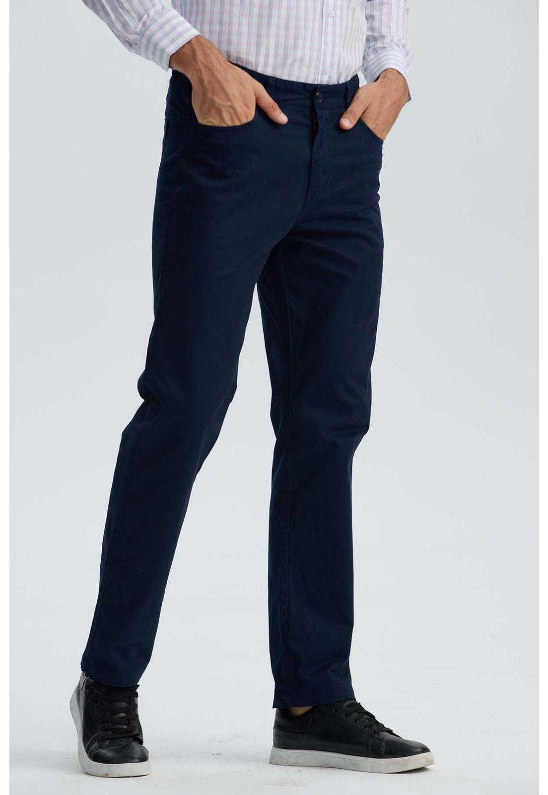 Pantalón Hombre Five Pocket Azul Marino-2