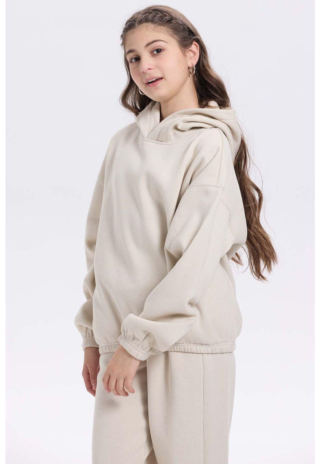 Polerón Niña Brillos Beige-1