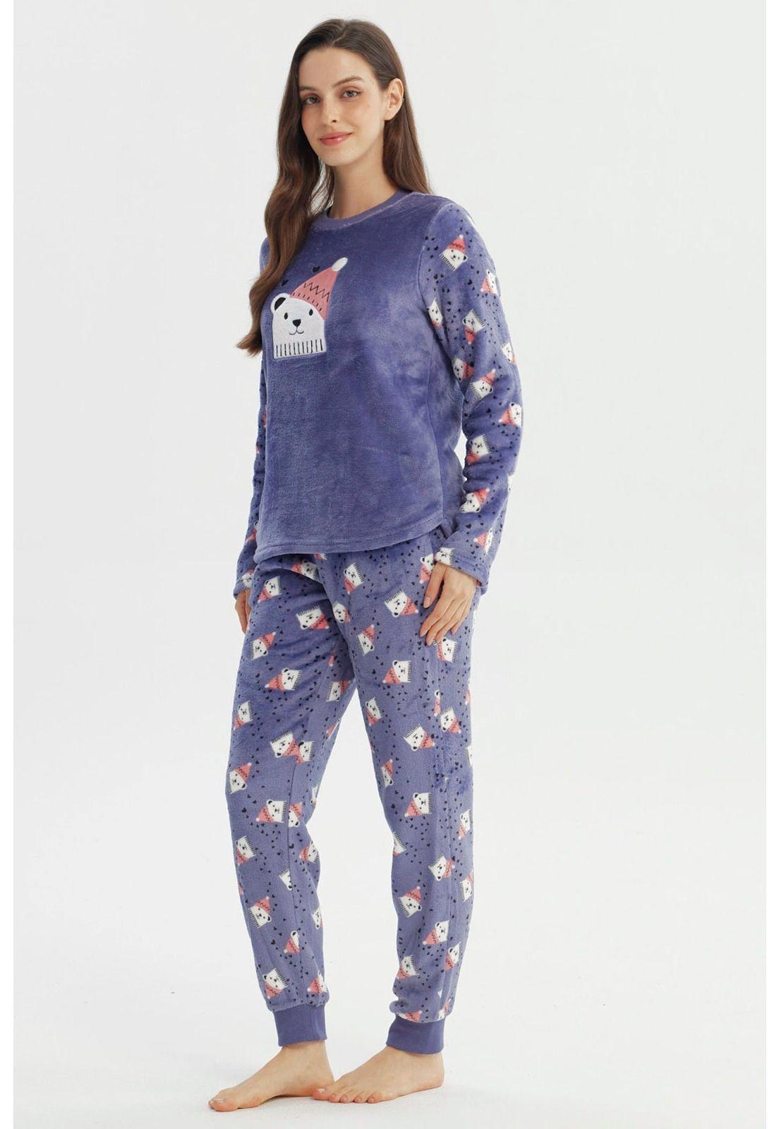 Pijama Mujer Pijama Polera Y Pantalón Lila - lll-3