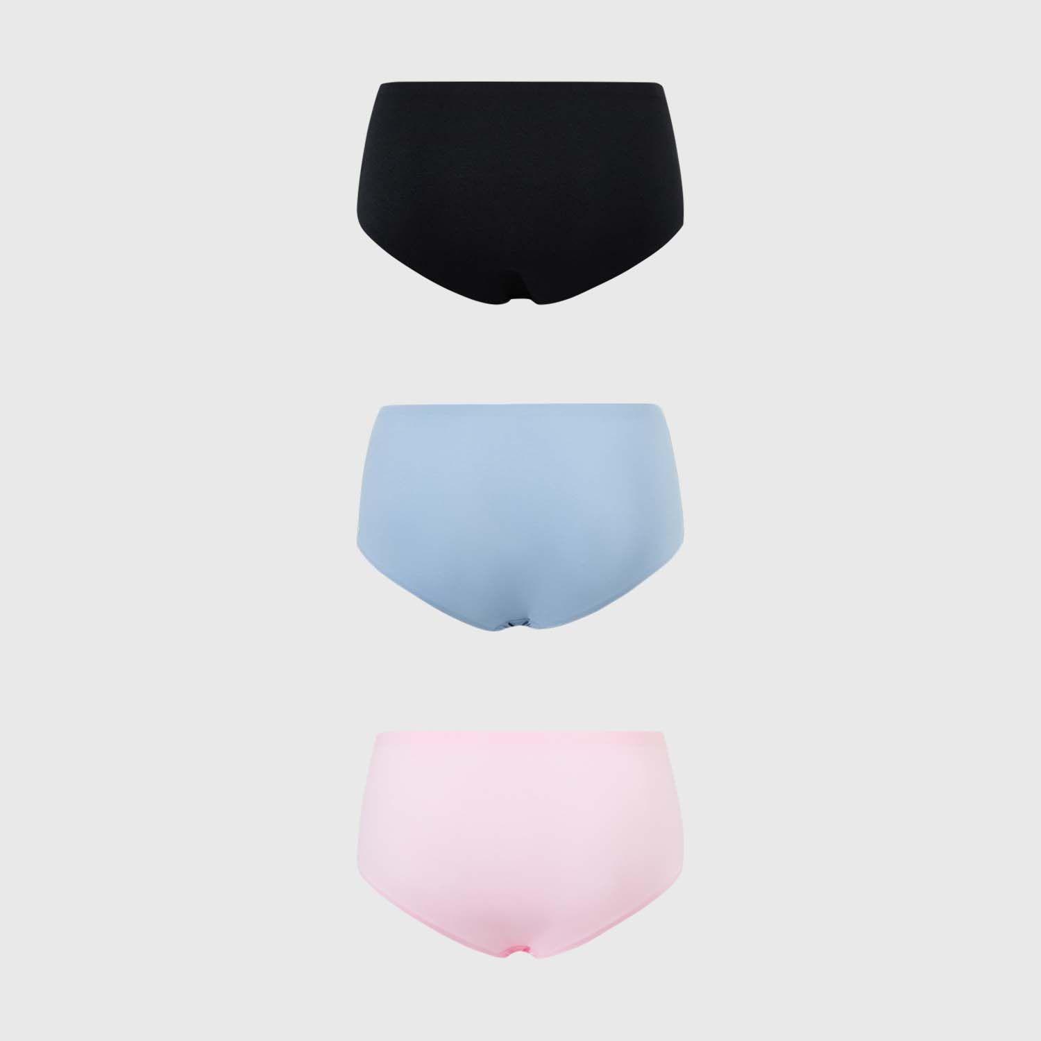 Calzón Mujer Tripack Algodón Liso Negro I-1