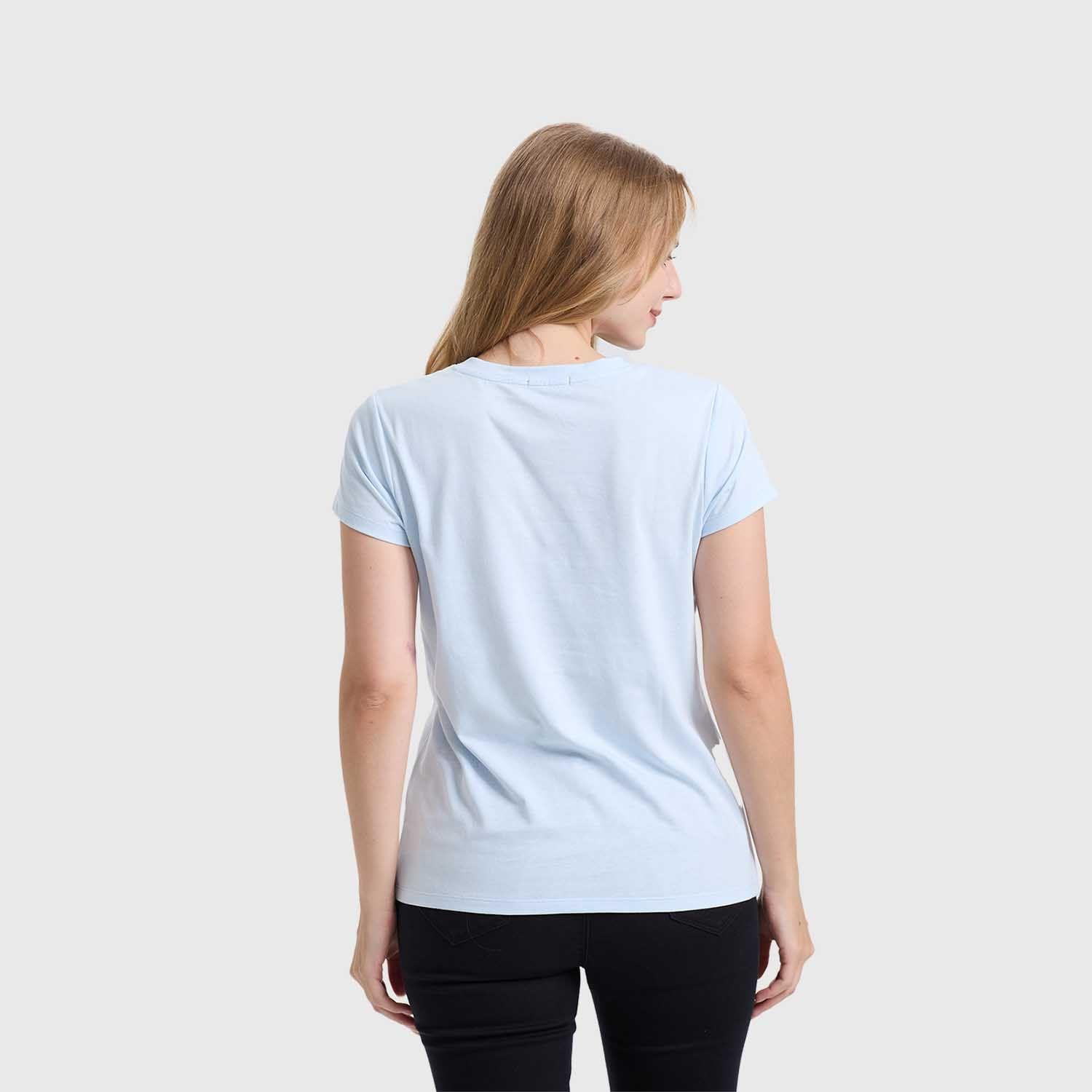 Polera Mujer Básica Print Celeste Claro Fashions Park-2
