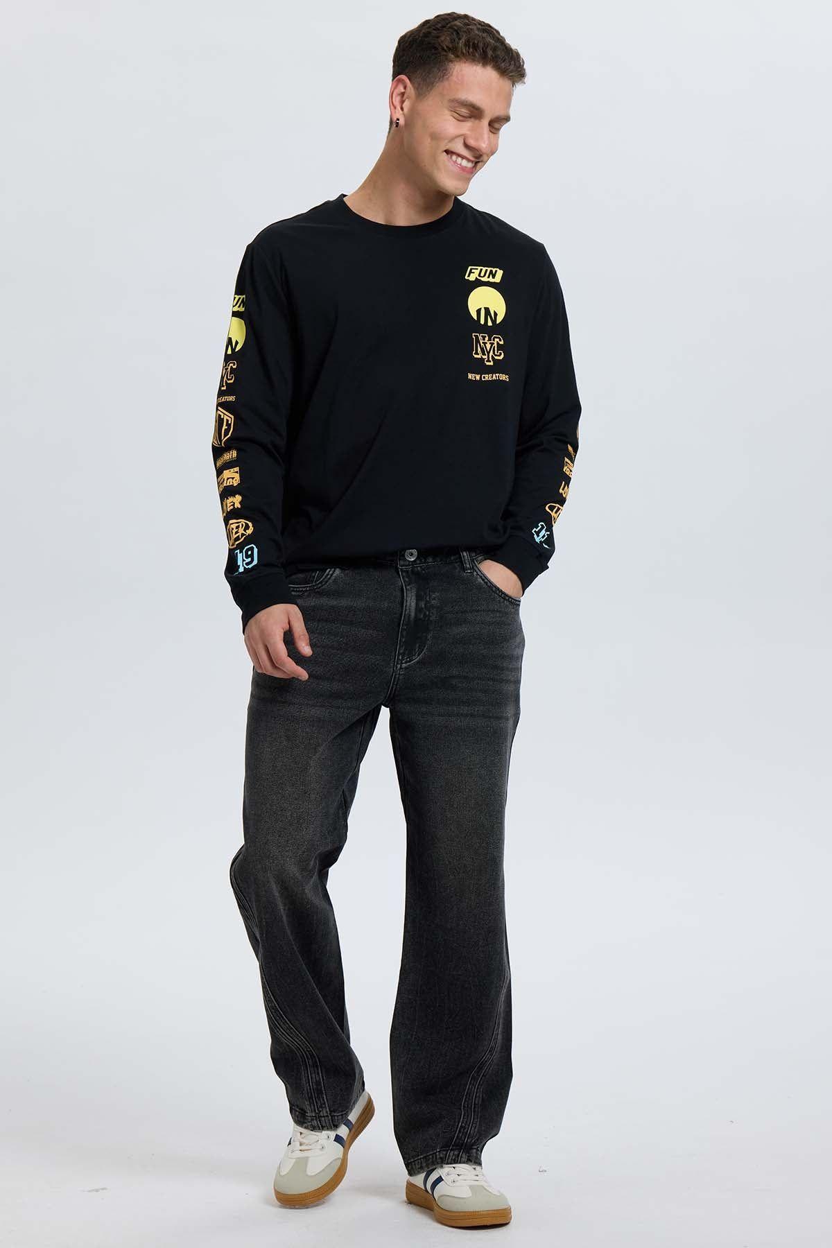 Jeans Hombre Recto Focalizado Negro-3