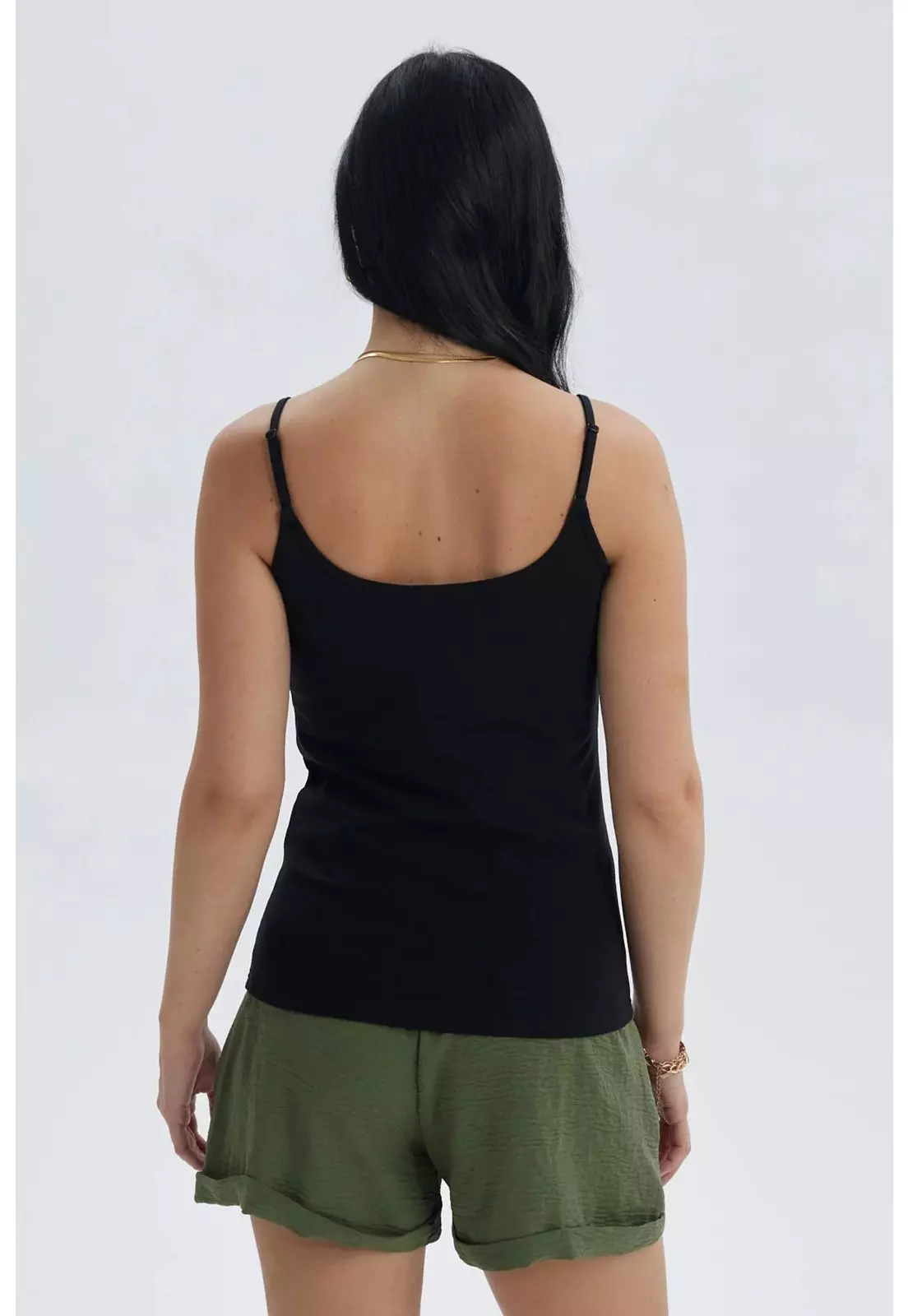 Peto Mujer Pabilo Algodón Negro-2