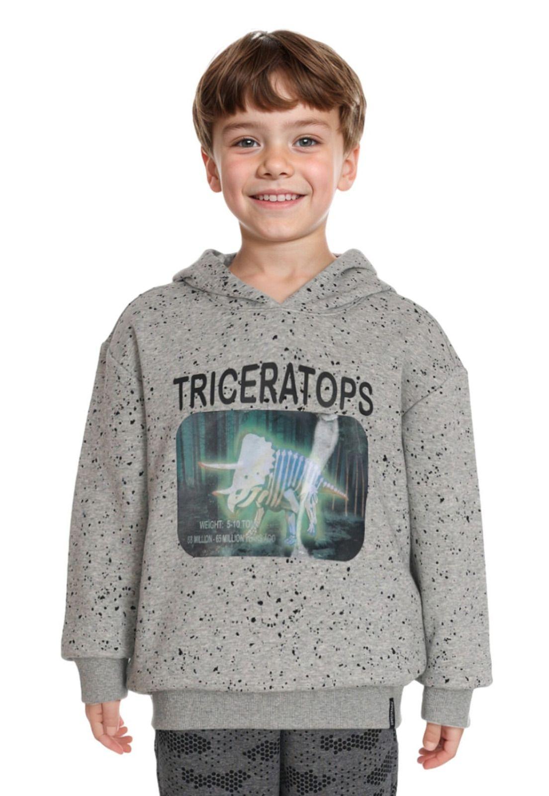 Polerón Niño Print Holograma Gris-0