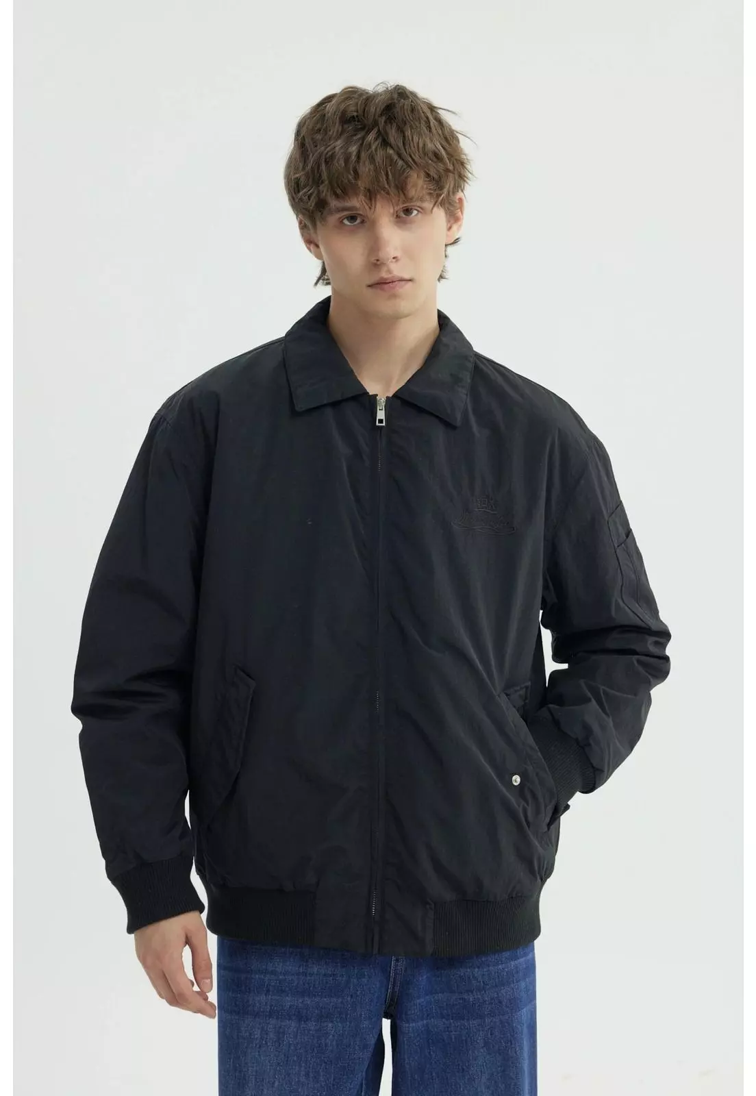 Chaqueta Hombre Cuello Camisero Negro - lll-0
