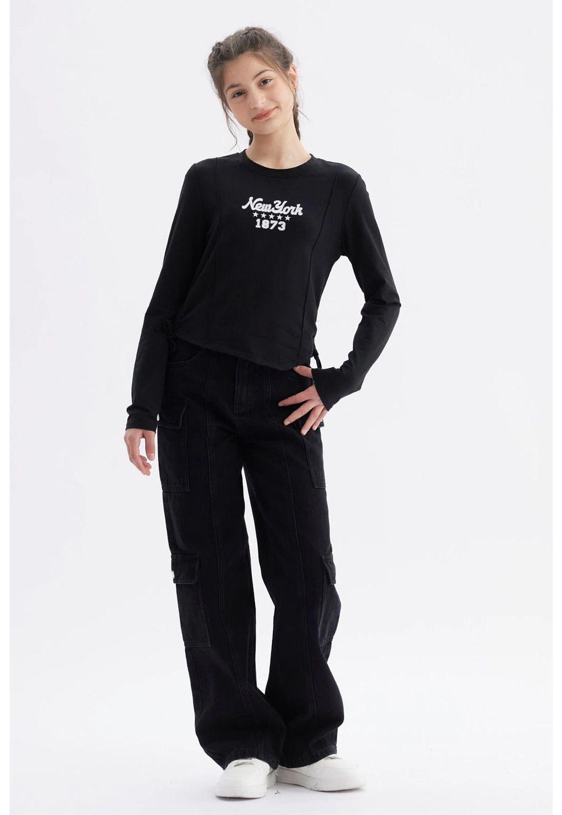 Polera Niña Slim Negro-3