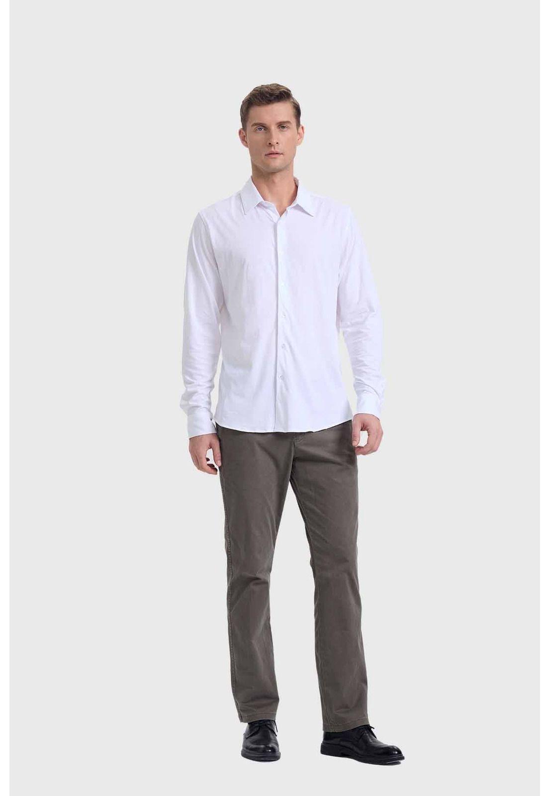 Camisa Hombre Acabado Mercerizado Blanco-3
