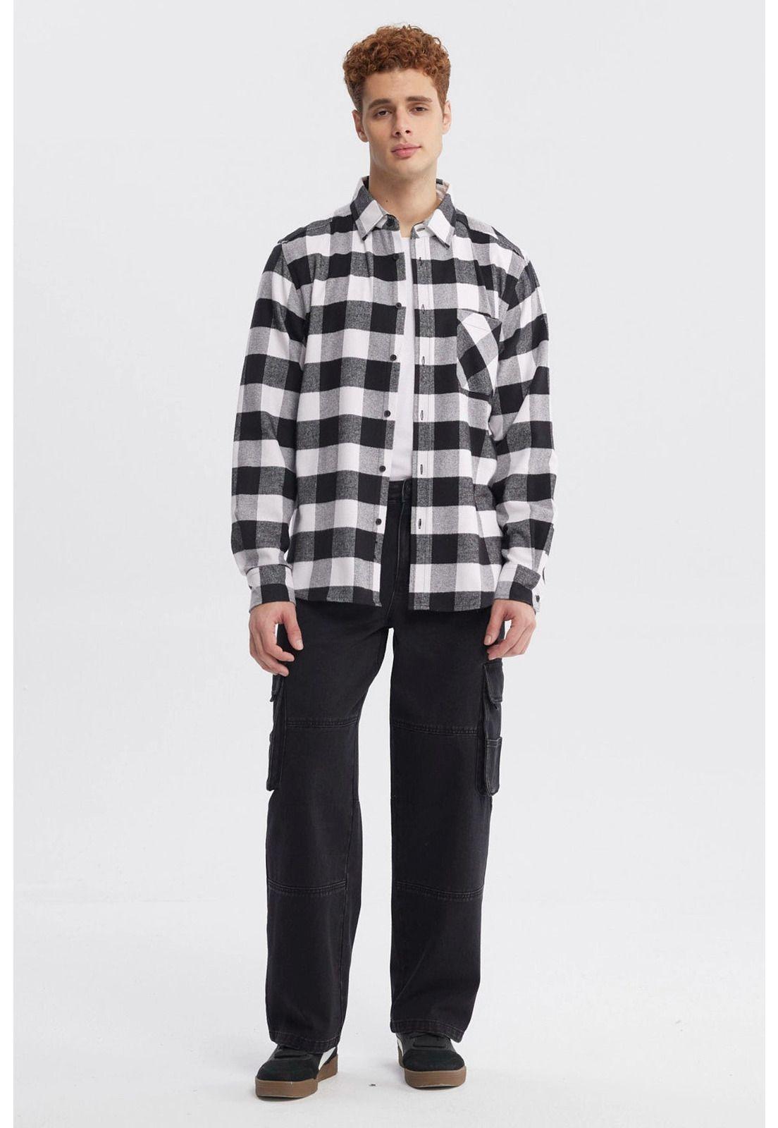 Camisa Hombre Slim Negro - ll-3