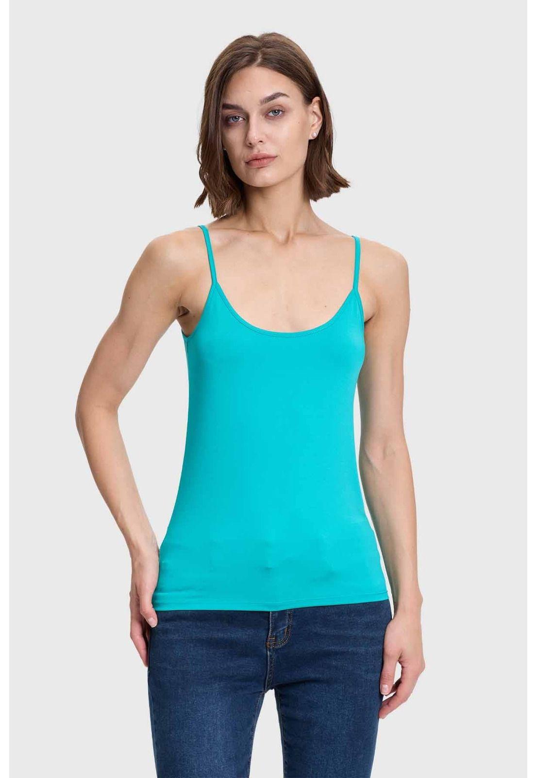 Polera Mujer Peto Pabilo Turquesa-0