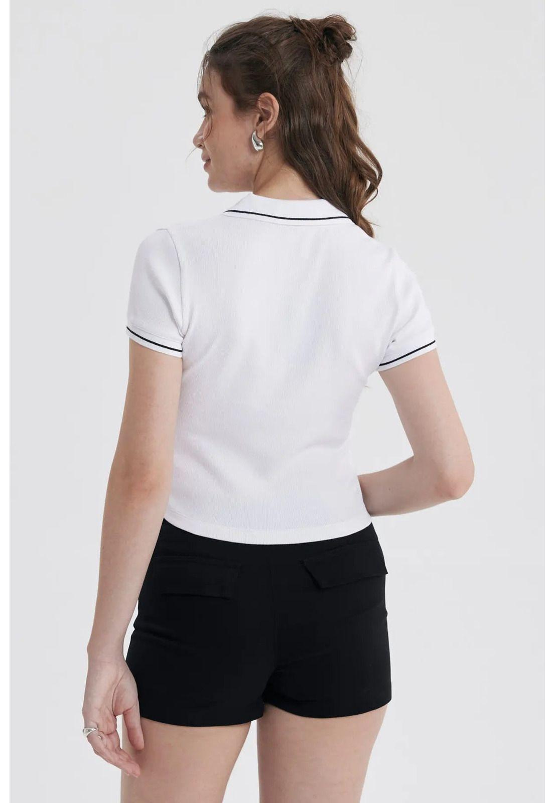 Polera Mujer Escote V Blanco-2