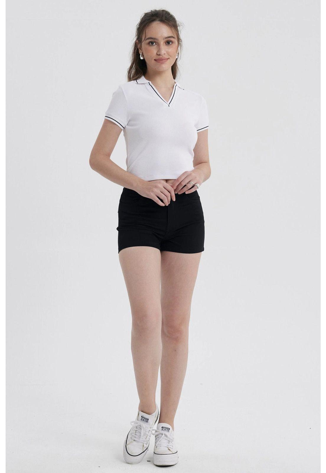 Polera Mujer Escote V Blanco-3