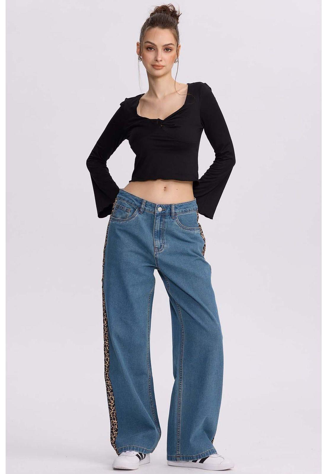 Jeans Mujer Calce Recto Cinta Azul-3